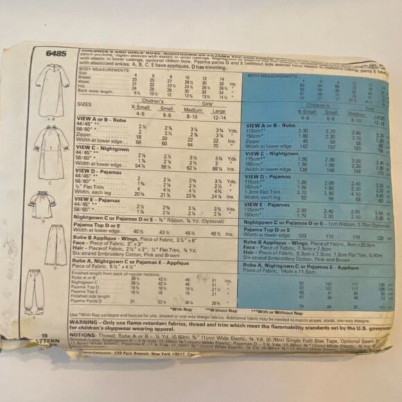 McCalls 6485 Pattern Nightgown Girls 8 Medium Vintage Modest Cozy Timeless - Picture 4 of 6